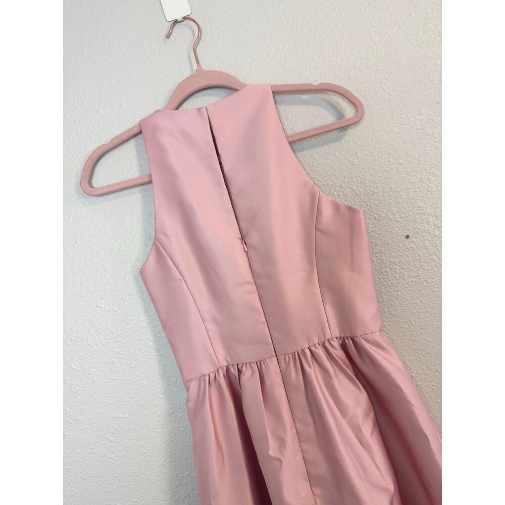 Alfred Sung D707 Rose Satin Maxi Dress Sleeveless Keyhole Back 4 - Picture 7 of 9